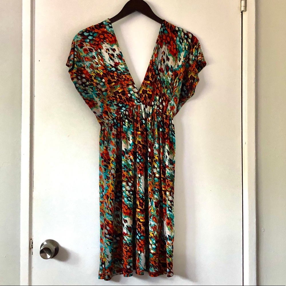 Umpire waist v-neck dress Medium